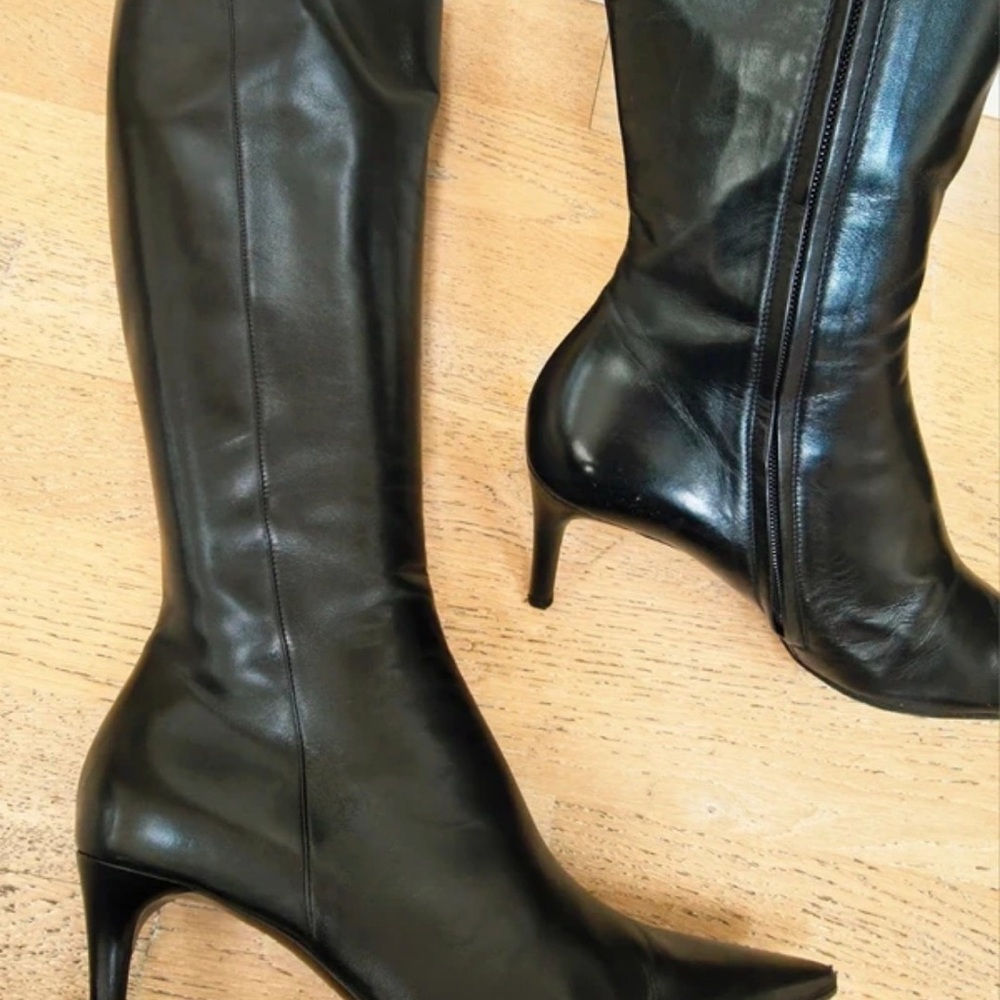 Gucci Black Leather Heeled Boots - Picture 6 of 9